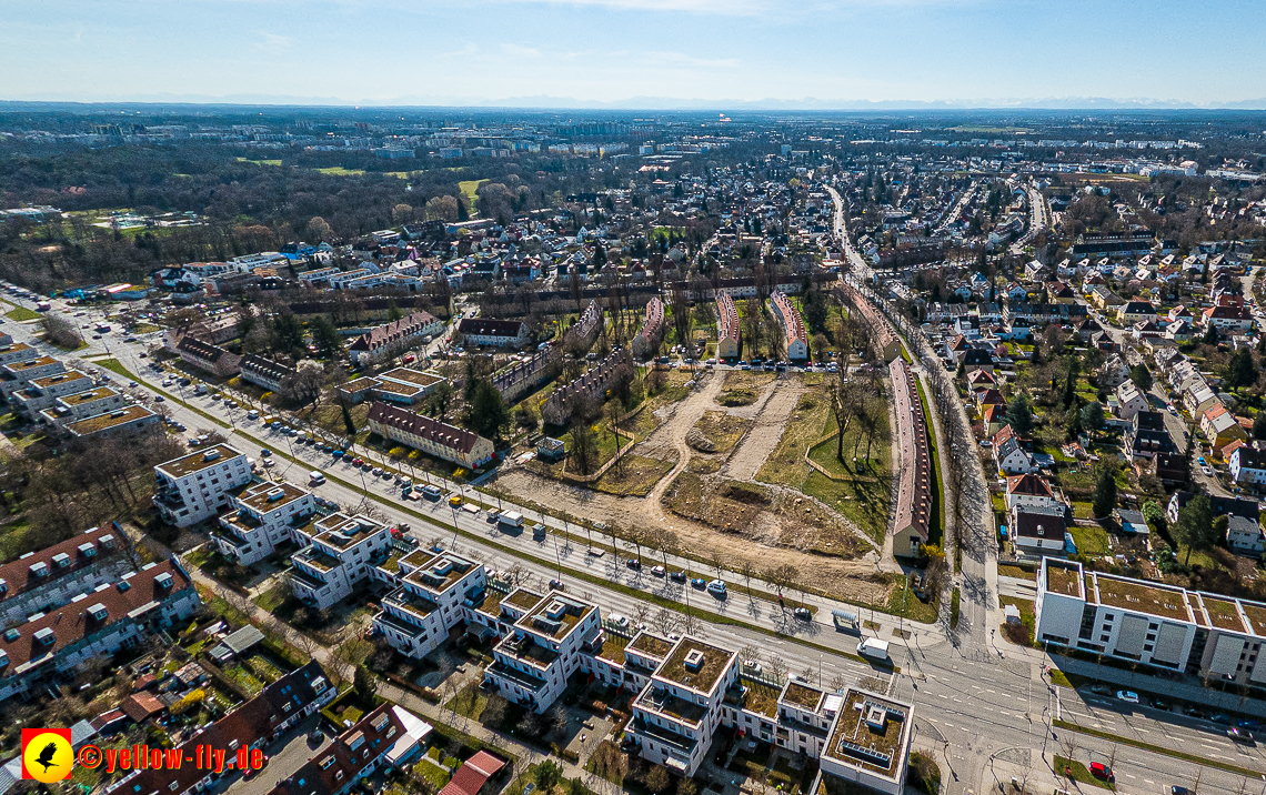 21.03.2023 - Luftbilder von der Baustelle Maikäfersiedlung in Berg am Laim